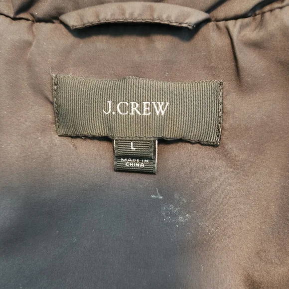 J.Crew Quilted Down Excursion Vest - Black Label Brown Black Puffer - Picture 12 of 14